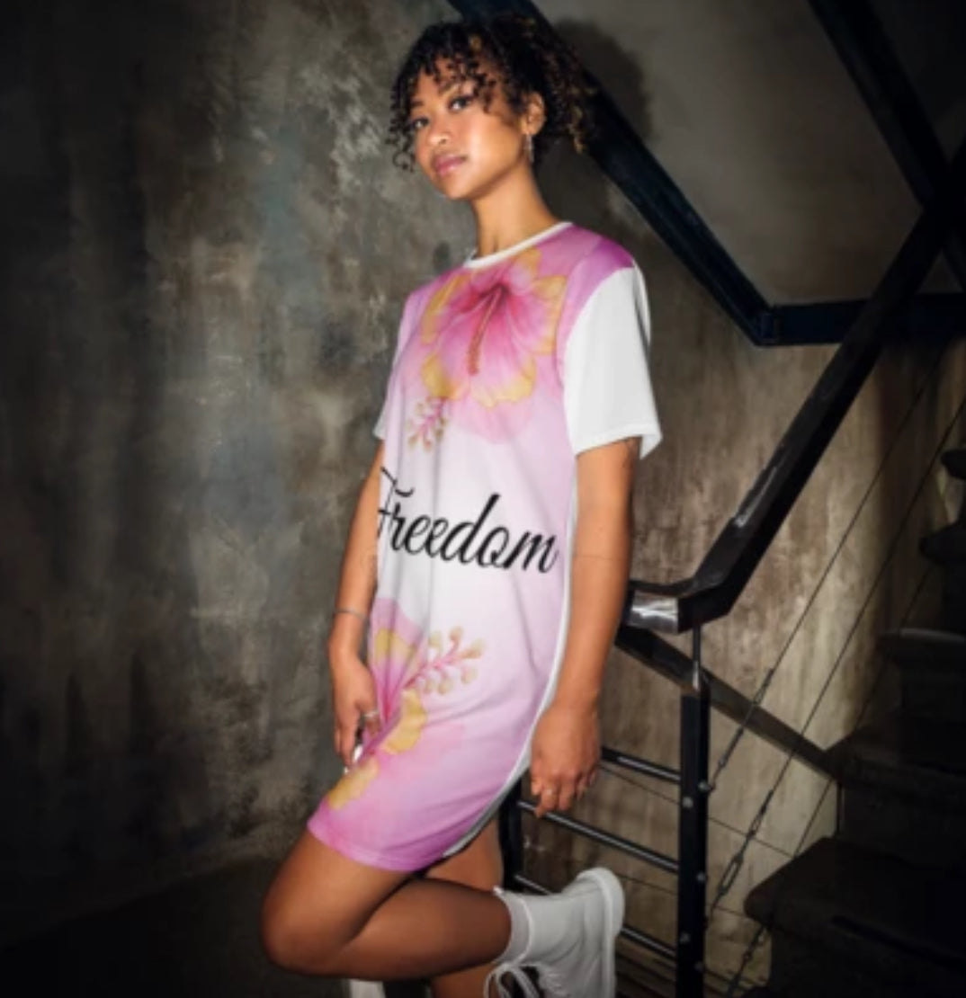 Pink Paradise T-Shirt Dress